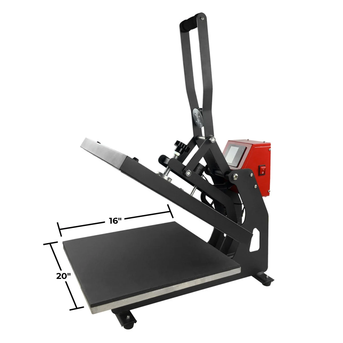 Clamshell heat press machine for apparel and sublimation